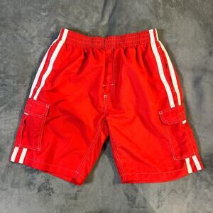 Red boy swim shorts